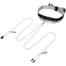 Fifty Shades Of Grey Play Nice Satin Collar and Nipple Clamps Product 1