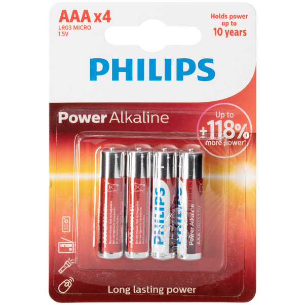Philips LR03 AAA Alkaline-Batterien 4er-Pack